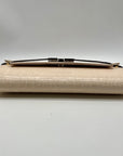 Catherine Malandrino Cream Croc-Embossed Crossbody Bag