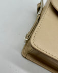 MMS Beige Leather Mini Crossbody Bag