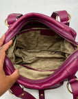 Michael Kors Plum Pebbled Leather Satchel