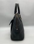 Dooney & Bourke Black Pebbled Grain Leather Domed Aubrey Satchel Bag