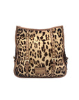 Valentino Garavani Rockstud Leopard Shoulder Bag Leather Trim Studded