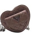 Valentino Orlandi Brown Faux Leather Heart Crossbody bag