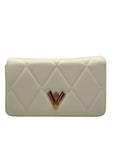 Valentino Orlandi White Quilted Vegan Leather Crossbody