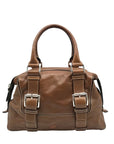 Michael Kors Brown Leather Bowler Satchel Bag