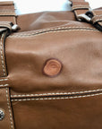 Michael Kors Brown Leather Bowler Satchel Bag