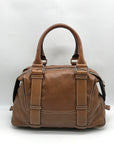 Michael Kors Brown Leather Bowler Satchel Bag