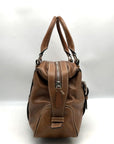 Michael Kors Brown Leather Bowler Satchel Bag