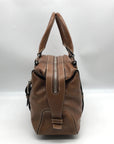 Michael Kors Brown Leather Bowler Satchel Bag