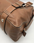 Michael Kors Brown Leather Bowler Satchel Bag