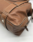 Michael Kors Brown Leather Bowler Satchel Bag