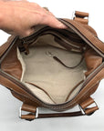 Michael Kors Brown Leather Bowler Satchel Bag