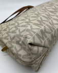 Michael Kors Vanilla And Acorn Coated Canvas Jet Set Chain Shoulder Bag