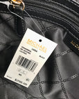 Michael Kors Black Pebbled Leather Medium Luisa Satchel Bag