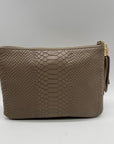 Gigi New York Grey All-In-One Python-Embossed Leather Clutch