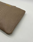 Gigi New York Grey All-In-One Python-Embossed Leather Clutch