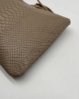 Gigi New York Grey All-In-One Python-Embossed Leather Clutch