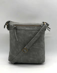 Stone Mountain Grey Faux Leather Crossbody Bag