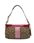 Vintage Tan & Pink Heritage Coach Stripe Shoulder Bag 11562