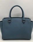 Michael Kors Blue Saffiano Leather Selma Satchel