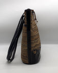 Brighton Caroline Brown Leather & Tweed Bucket Bag