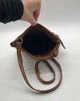 Fossil Tan Leather Crossbody Bag