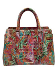 Brahmin Multicolor Croc Embossed Leather Finley Convertible Satchel