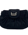 Brighton Black Woven Leather Convertible Clutch Crossbody