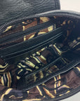 Brighton Black Woven Leather Convertible Clutch Crossbody