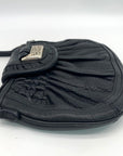 Brighton Black Woven Leather Convertible Clutch Crossbody