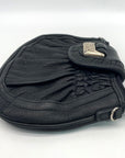 Brighton Black Woven Leather Convertible Clutch Crossbody