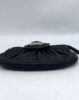 Brighton Black Woven Leather Convertible Clutch Crossbody