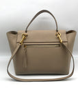 Celine Taupe Grained Calfskin Belt Satchel