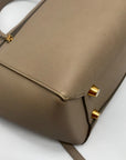 Celine Taupe Grained Calfskin Belt Satchel