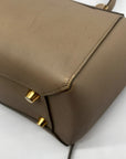Celine Taupe Grained Calfskin Belt Satchel
