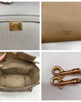 Celine Taupe Grained Calfskin Belt Satchel