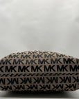 Michael Kors Khaki & Black Logo Print Canvas Jet Set Tote Bag