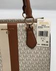 Michael Kors Vanilla/Luggage Coated Canvas Marilyn Convertible Satchel And Wallet