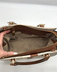 Michael Kors Vanilla/Luggage Coated Canvas Marilyn Convertible Satchel And Wallet