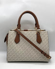 Michael Kors Vanilla/Luggage Coated Canvas Marilyn Convertible Satchel And Wallet