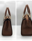 Michael Kors Vanilla/Luggage Coated Canvas Marilyn Convertible Satchel And Wallet