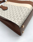 Michael Kors Vanilla/Luggage Coated Canvas Marilyn Convertible Satchel And Wallet