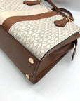 Michael Kors Vanilla/Luggage Coated Canvas Marilyn Convertible Satchel And Wallet