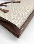 Michael Kors Vanilla/Luggage Coated Canvas Marilyn Convertible Satchel And Wallet