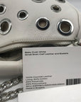 By Far Baby Cush Small White Pebbled Leather Zip Handbag