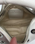 By Far Baby Cush Small White Pebbled Leather Zip Handbag