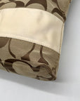Coach Beige Signature C Monogram Canvas Stripe Shoulder Bag F13674