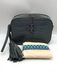 Tory Burch Bluestone Leather Mcgraw Embossed Camera Bag
