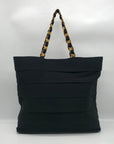 Salvatore Ferragamo Black Tiered Grosgrain Ribbon Tote Bag