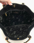 Salvatore Ferragamo Black Tiered Grosgrain Ribbon Tote Bag