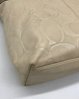 Coach Leather Snakeskin Emboss Beige Large Tote - F19696
